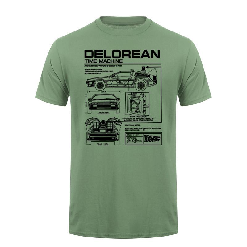 Back To The Future Delorean Schematic Tshirt Print Tshirt Unisex Cotton T Shirt Summer Hip Hop Tees Dz241