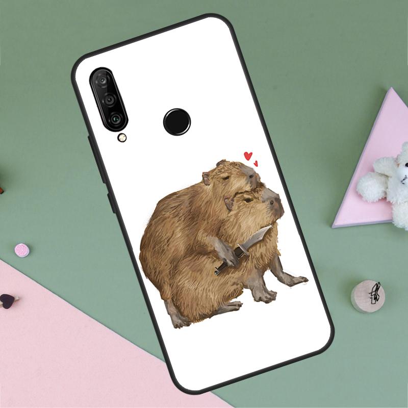 Süßes Cartoon-Capybara Für Huawei P20 P40 Lite P60 P30 Pro Nova 5T 9 10 SE 12s 12i 11i Y90 Y70 Y60 Y61 Y72 Y91 Hülle