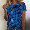 3d Colorful Stones Print Tshirt For Women Summer Fashion Casual Loose T Shirt Oversized Short Sleeve O-Neck Tops Design Clothing