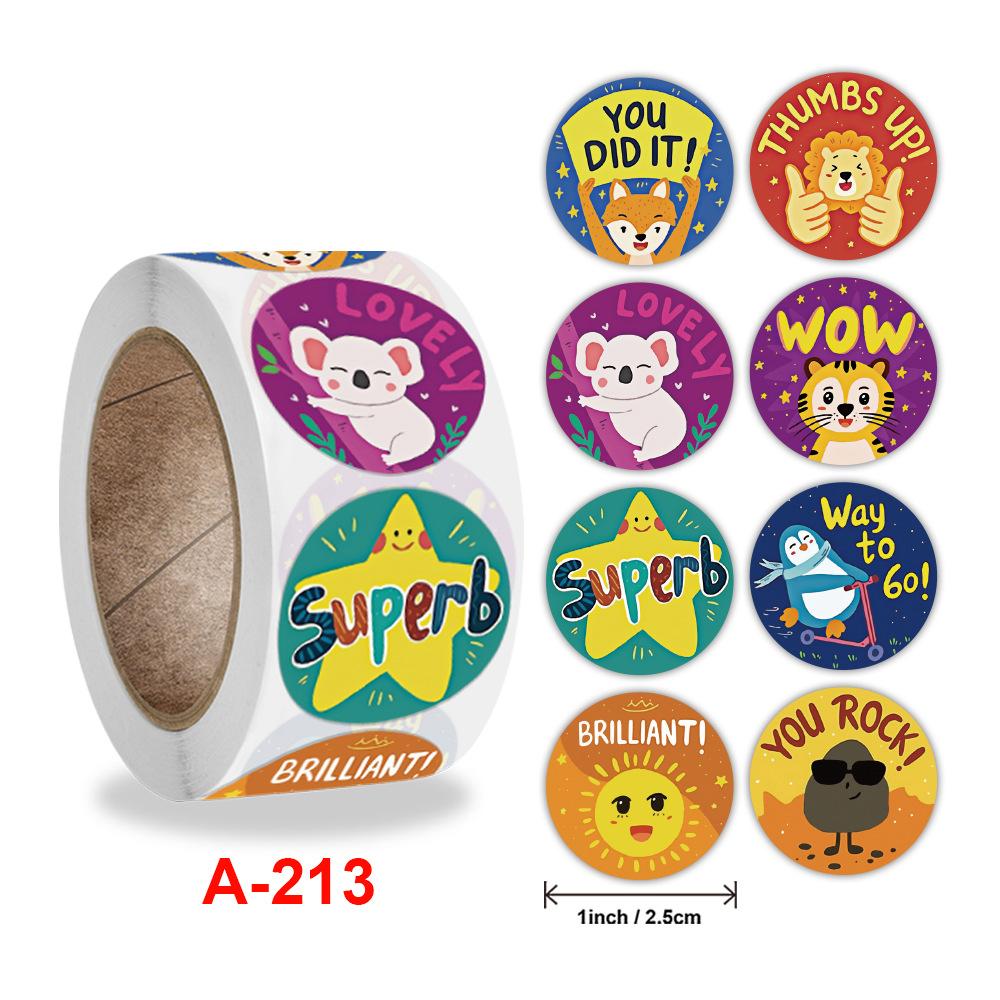 Stickers 500 Pcs/roll Teacher Rewards And Encourages Children Toys Cute Animal Stickers Sealing Stickers