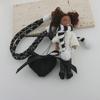 Curly Hair Doll Pendant Keychain with Heart and Braided Rope Backpack Charm Bag Ornament for Stylish Women and Girls