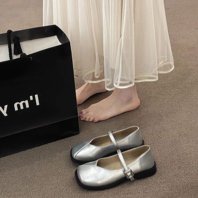 [Uncle Shoe] Small Leather Shoes French Mary Jane Shoes Women's Soft-soled Gentle Shoes Shoes Skirt Spring and Summer with Single Shoes Flat Bottom