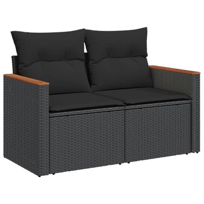 VidaXL Garden Lounge Set with Cushions 12 Pcs, Patio Sofas, Patio Furniture Set, Outdoor Furniture, Black 3226580