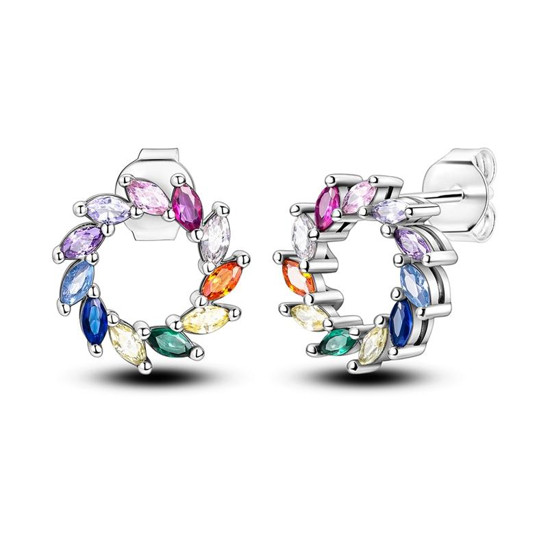 925 Silver Fashion Starry Moon Sun Series Stud Earring Zircon For Women Exquisite Daily Wear Jewelry Accessories Gifts