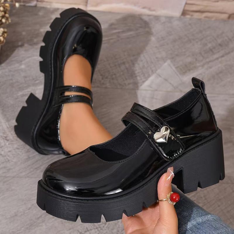 Spring/Autumn New Round Toe Square Heel Comfortable Casual Single Shoes Fashionable And Sexy Plus Size Mary Jane Shoes For Women