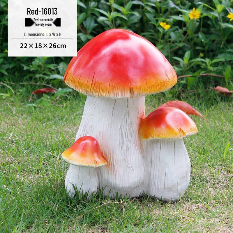 Resin Mushroom Ornaments for Outdoor Garden and Lawn Decor