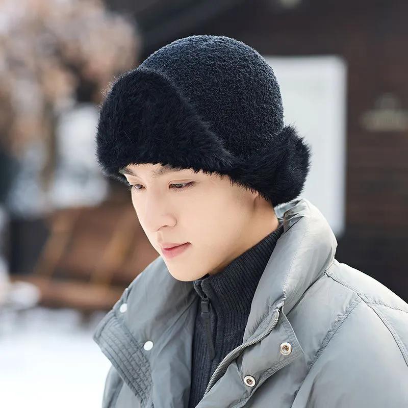 

WTEMPO Couple Windproof Cold-proof Warm Hats Cycling Skiing Hats Plush Faux Fur Ear Protection Men s Knitted Hats Autumn Winter Outdoor 1pc*one size чёрный