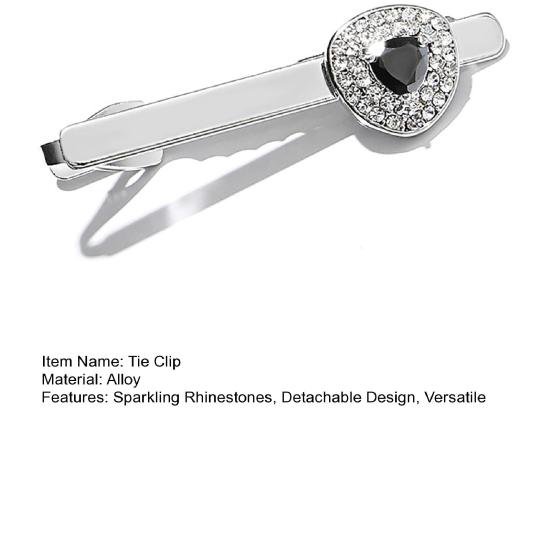 Krawattenklammer mit funkelnden Strasssteinen, abnehmbares Design, Kragenclip, Hochzeitsanzüge, Trauzeugen, Business, formelle Anlässe