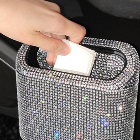 Pratico cestino per auto glitter compatto per raccogliere oggetti
