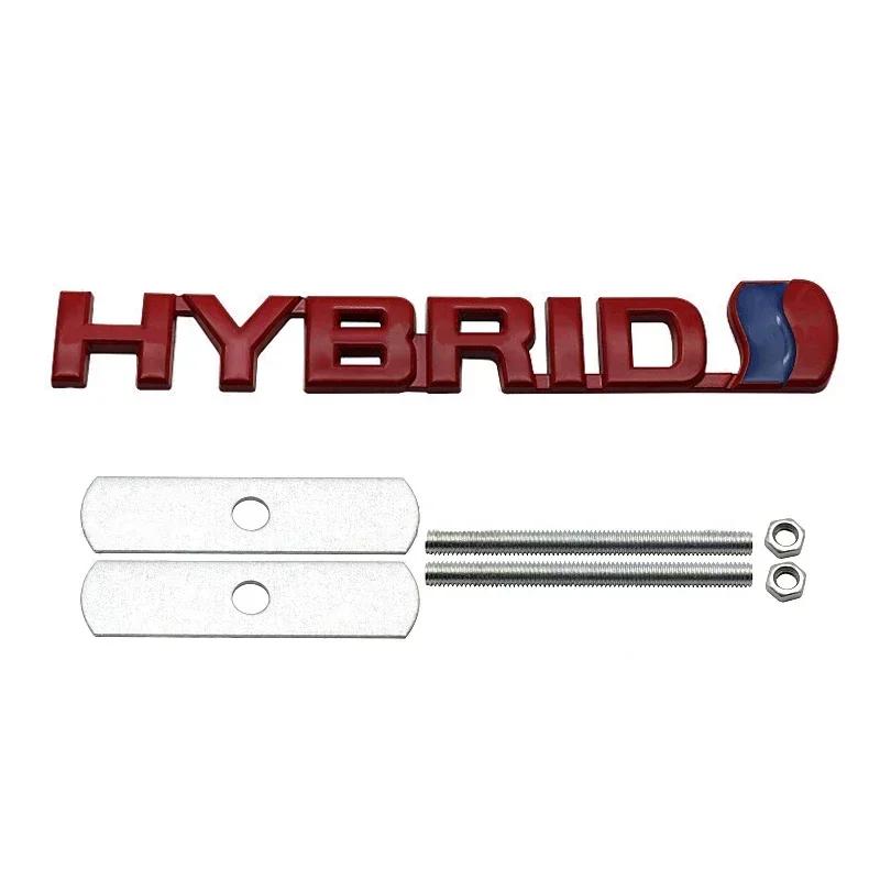 Metal HYBRID Car Front Grille Emblem Auto Body Trunk Badge Decal for  LandCruiser Yaris Camry Vios Corolla 4runner