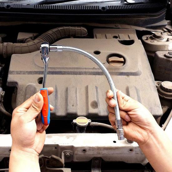 Adaptador de Barra de Extensão Flexível com Haste Sextavada Chave Catraca Encaixe de Acionamento Ferramenta Manual