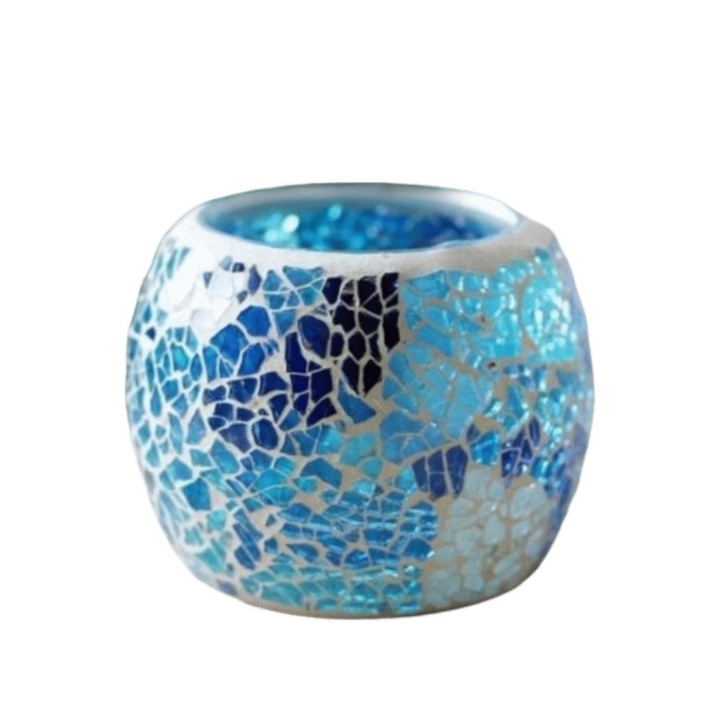 Yellow Mosaic Glass Candle Holder 3.35x2.76in Votive Candle Holder Wedding Centerpieces