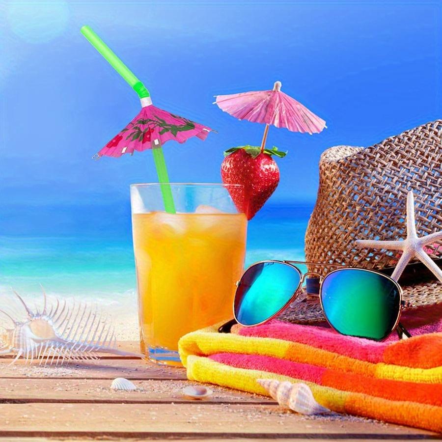 2050Pcs 9.45" Colorful Drink Straw Umbrellas - Cocktail Stirrers For Hawaiian Luau Beach Parties Bars Juices Shakes Jxb