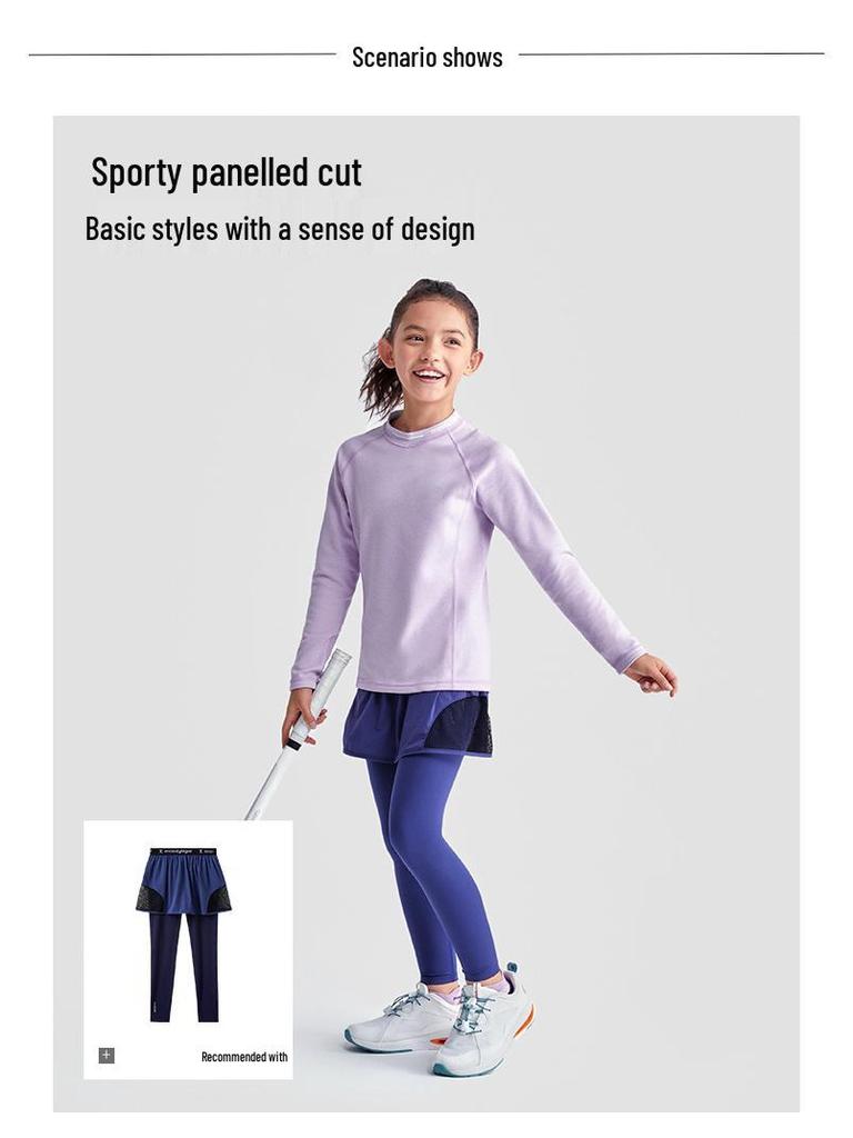 Dětské funkční tričko s dlouhým rukávem na jógu a fitness