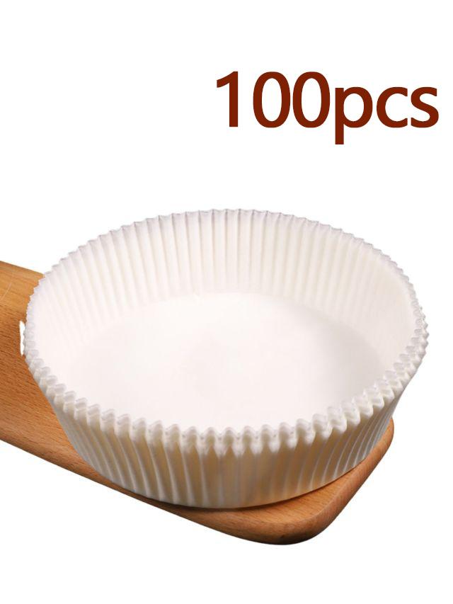 50-200pcs Air Fryer Paper Baking Kitchen Utensils Disposable Round Pastry Molds BBQ Plate Non-stick Pad Kitchens Accessories
