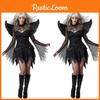 S-xxxl Women's Halloween Themed Ghost Bride Costume With Elegant Dark Angel Features