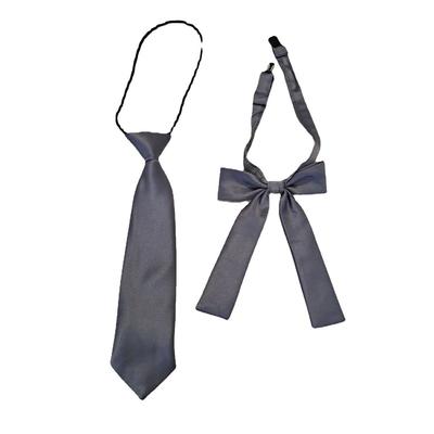 Graue Krawatte Grauer Kragen Blume Grau Kinderkrawatte Graues Streamer Kragen Blume Kinderbekleidungszubehör Grau Langer Fußkragen Blume Mittelgrau