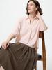 Rayon Skipper Collar Blouse 7 8 Sleeve