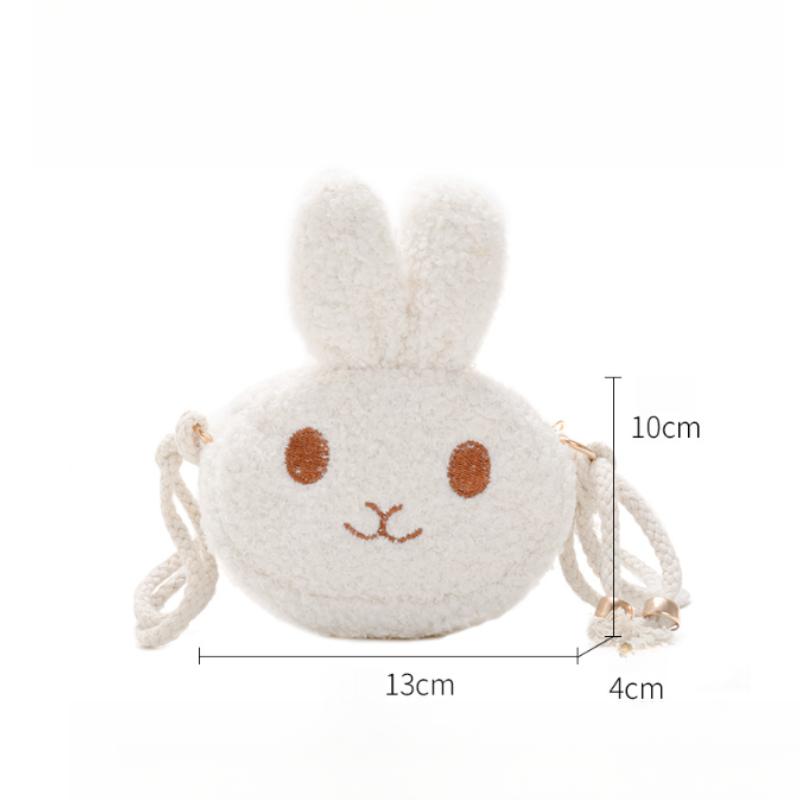 Small Soft Plush Rabbit Cross Body Bags Baby Girls Coin Purse Handbags Kids' Fashion Shoulder Bags Outside Coin Card Pouch