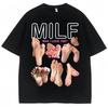 Camiseta Gráfica Homem Eu Amo Pés Masculina Feminina Engraçada Meme Tee 2026 Novo Verão Pesada Oversized Vintage Unissex Algodão Camiseta