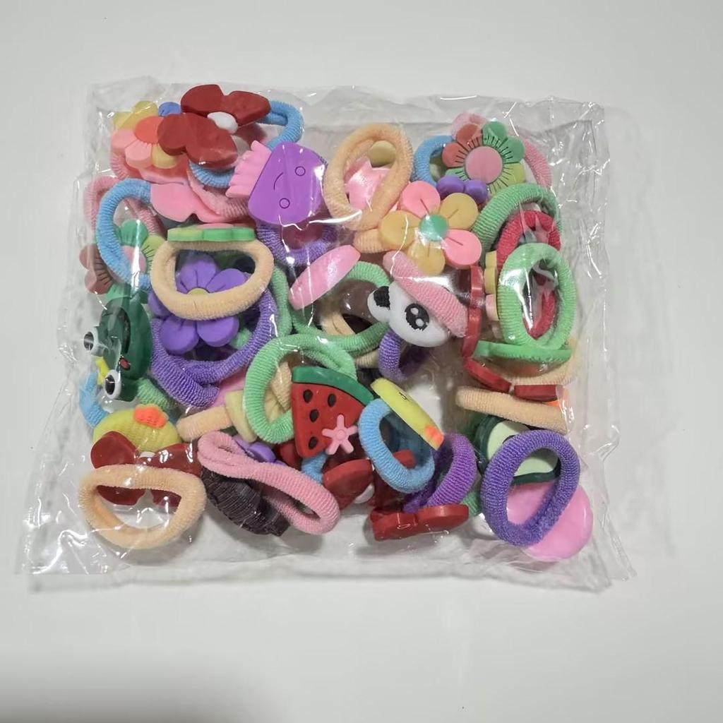 Non-Damaging High-Elastic Hair Ties: Gentle Rubber Bands for Kids' Hairstyles