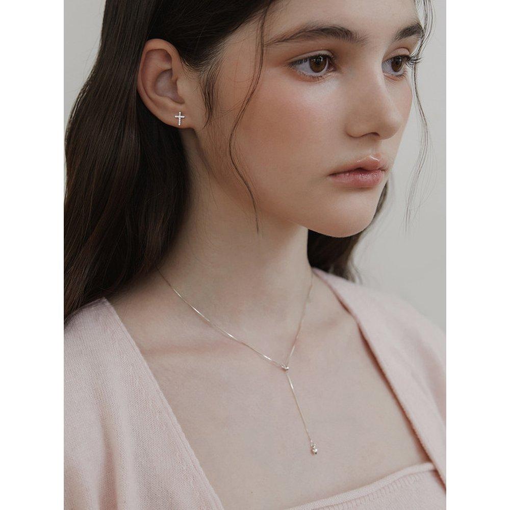 (925 Silver) Heart Tail Y-Line Necklace Nz2425