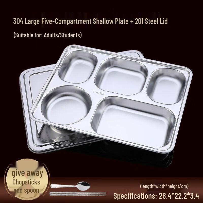 304 Food Grade Stainless Steel Compartmented Lunch Box