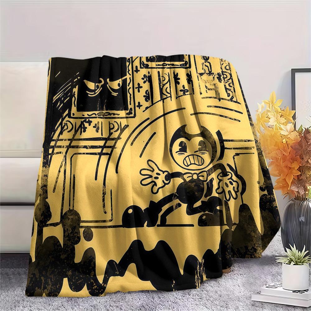 Bendy and the Ink Machine Flannel Blanket, High Quality Comfortable for All Seasons, Home Decor, Warmth and Comfort