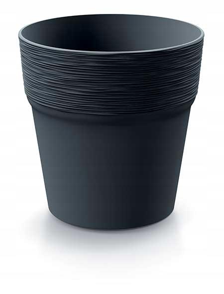 Round Plastic Flowerpot 12 Cm Anthracite Furu