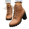 New European Style Combat Boots European Style Women's Large Size Thick Heel Short Boots