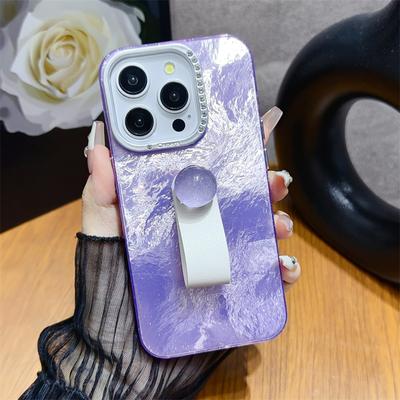 Fashion Tinfoil Water Drops Bracket Ring Phone Case For iPhone 15 Pro Max 14 13 12 11 Pro IMD Shockproof Case