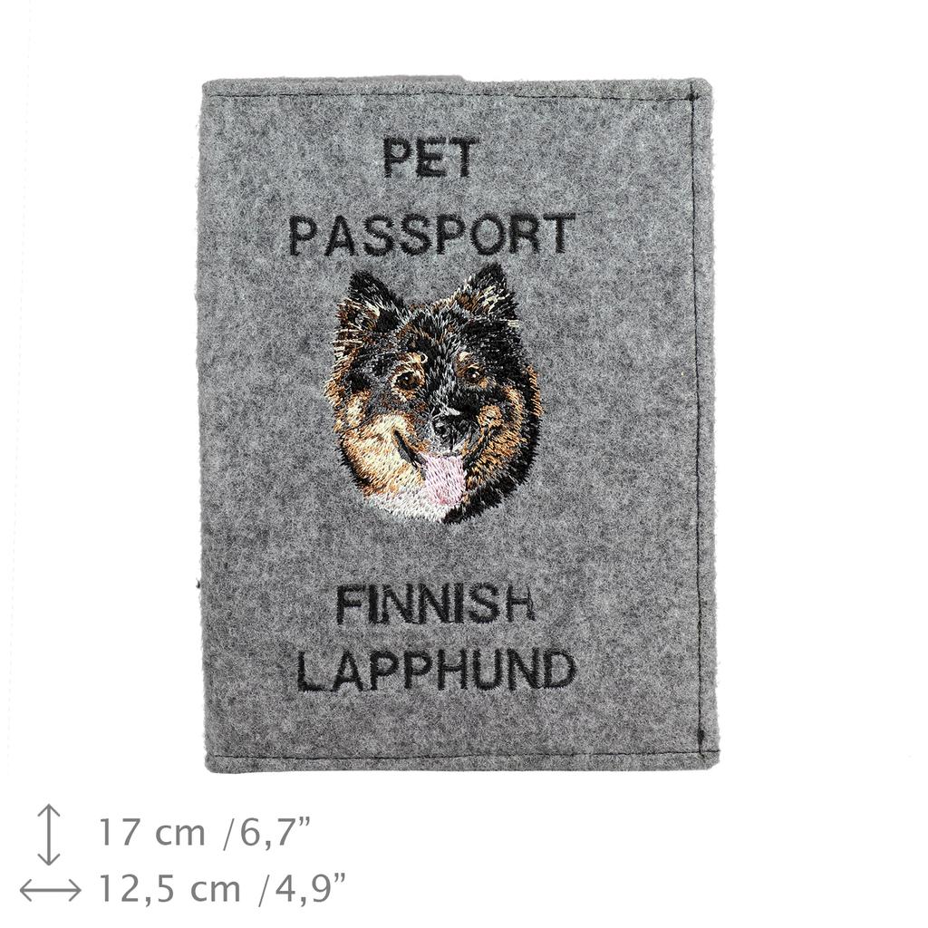 Finnish Lapphund, Finnish Lapponian Dog - Dog passport case, document case, gift for the traveller from the Art-Dog brand