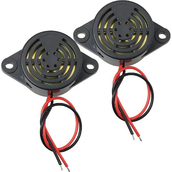 MEETOOT Piezo Electric Tone Buzzer Alarm DC 3-24V 30x15mm High Decibel Continuous Sounder Electronic Buzzer Alarm for Physics Circuits Continuous
