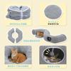 PAWZ Road Cat Tunnel Bed, Long Donut-Shaped Cat Bed/Cat House with Cushion, Durable, Large, Foldable, Space-Saving, Easy Storage, Great for Rabbits, S