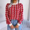 Women's Autumn/winter Fashion Casual Plaid Long Sleeve Turtleneck Pullover Knit Sweater