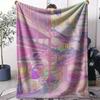 Pastel Cityscape Throw Soft Flannel AC Blanket Lightweight Summer Nap Throw Cozy  Blanket for Sofa Bed Travel Home