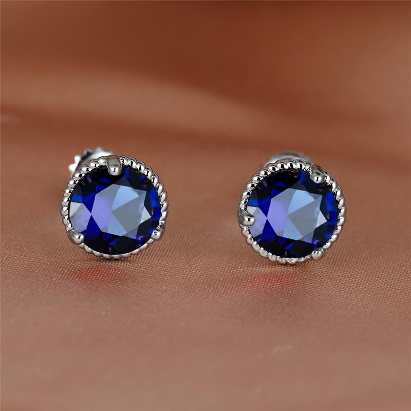 Vintage Screw Back Earrings for Women Men Gold Color Multicolor Zircon Green Blue Black Purple Crystal Wedding Stud Earrings CZ