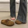 Baotou flat-soled half-slippers women wear platform shoes new spring and summer one-pedal lazy shoes