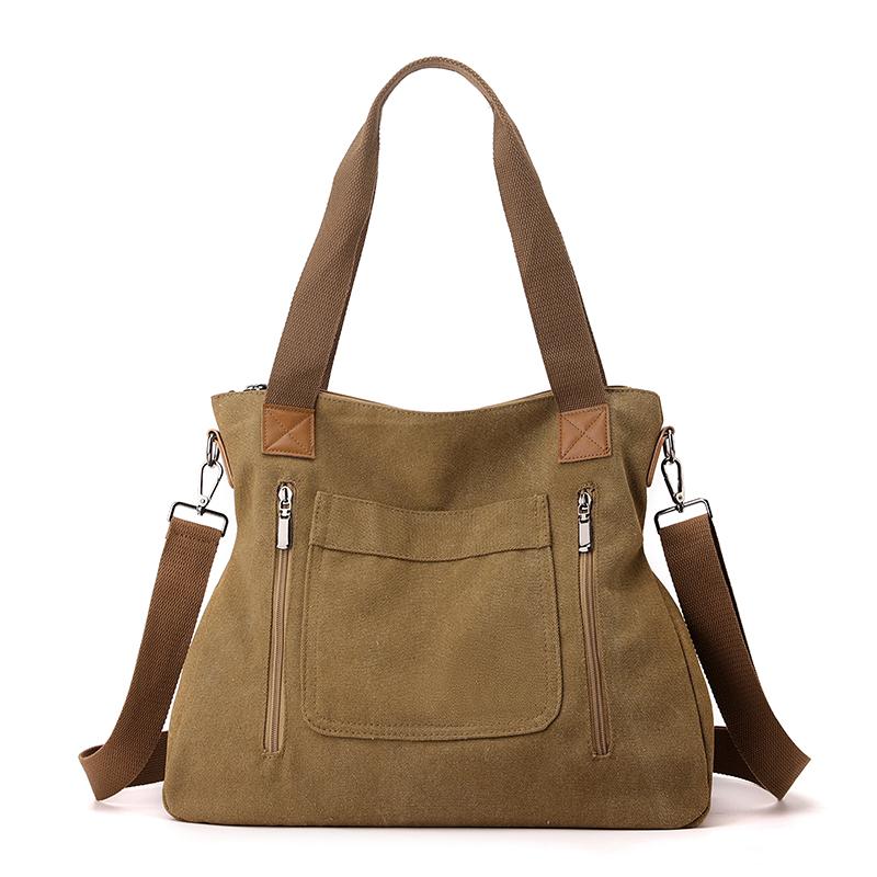 

Сумка через плечо женская сумка через плечо большая вместительная холщовая сумка-тоут Large кофейный