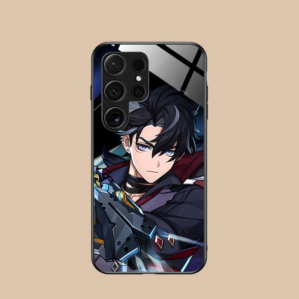 Game GI Wriothesley Glass Mobile Phone Case for Samsung Galaxy S26 S25 S24 S23 S22 S21 S20 Note20 Plus FE Ultra Colorful Cover