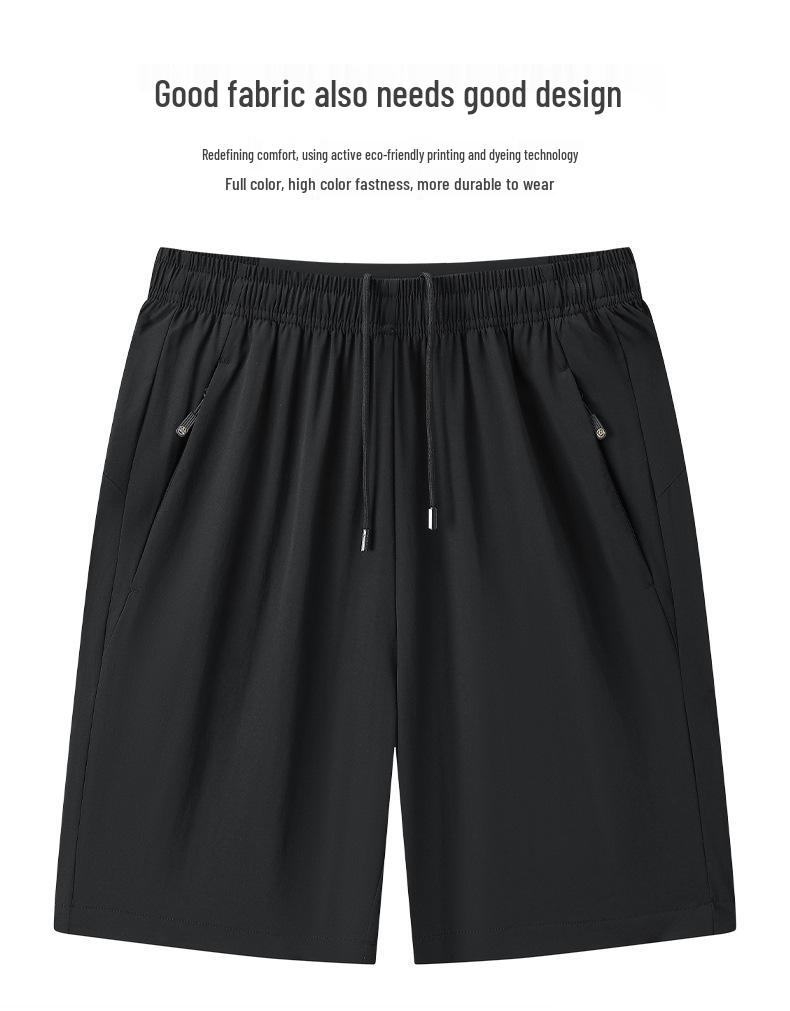 Men's Plus Size Quick-Drying Ice Silk Beach Shorts