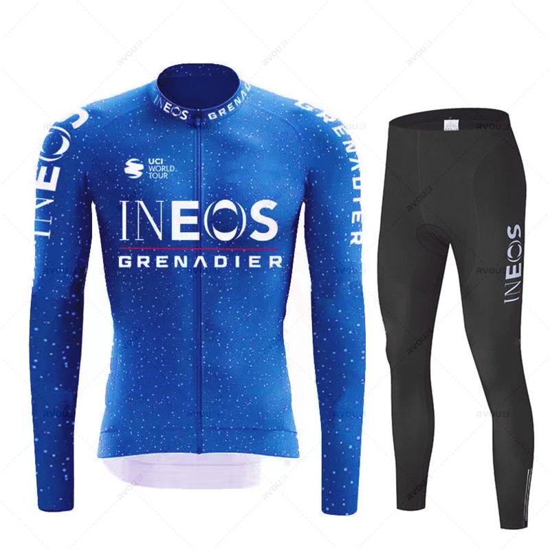 Ineos Grenadier Autumn Cycling Jersey Set Ropa Ciclismo Spring Long Sleeve Bicycle Clothing MTB Bicicleta Maillot Bike Culotte