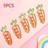 5 bucăți agrafă metalică morcov drăguț Semn de carte pentru studenți agrafă decorativă pentru legături Articole de birou și școală