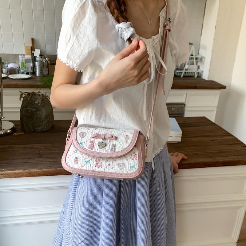 Sweet and Cool Ballet Messenger Bag Women's Summer New Small Fresh Pink Bow Shoulder Messenger Bag