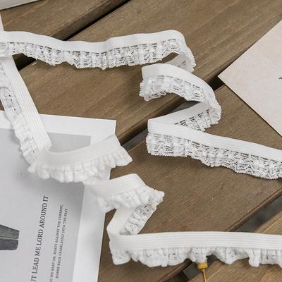 Supply 1.5Cm White Fungus With Knitted Elastic Elastic Band, Headband, Headgear, Decorative Clothing Accessories