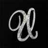 Minimalist Rhinestone Alphabet Brooch: Elegant Geometric Pin for Sweaters or Coats