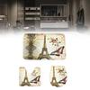 Butterfly Tower Bath Mat Set Polyester Non Slip Absorbent Rug For Bathroom Decor