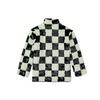 Vans Black and White Checkerboard Faux Fur Stand Collar Zip-Up Jacket VN0A5LJ5705