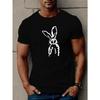 European Sizes Men's Short Sleeve T-Shirt Compatible for Hot Weather - Lightweight Summer Round Neck Casual Top with Rabbit