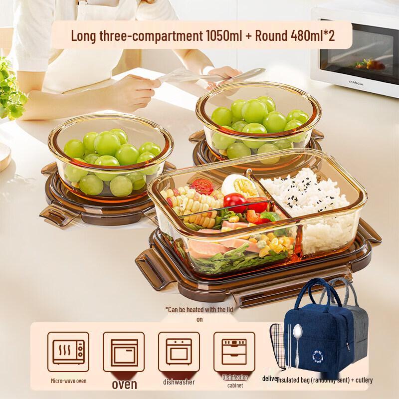 Qiwei Glass Microwaveable Lunch Box